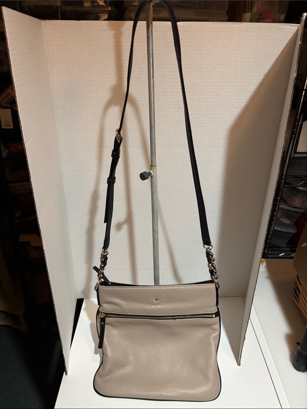 Kate Spade Leather Crossbody Bag in Taupe - Women’s Everyday Shoulder Bag